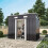 Living And Home 8 x 4 ft Metal Garden Shed Tool Storage with Base Frame, Charcoal Black 1