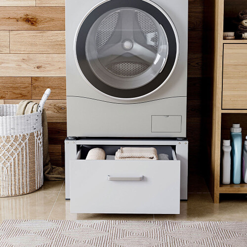 Living And Home Washing Machine Dryer Pedestal with Drawer 2