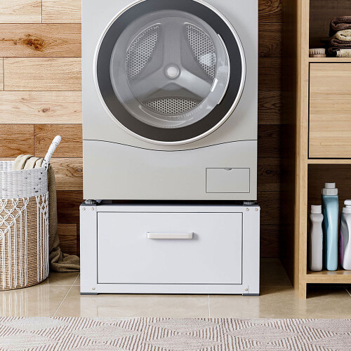 Living And Home Washing Machine Dryer Pedestal with Drawer 1