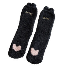 (Black) Cute Christmas Women Soft Socks Fluffy Warm Winter Cosy Lounge Bed Xmas Gifts