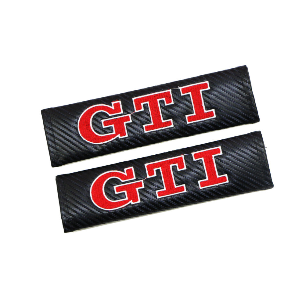 Gti Car Seat Belt Cover 2Pcs Shoulder Pads Strap Safety Carbon Fiber 5601103444620