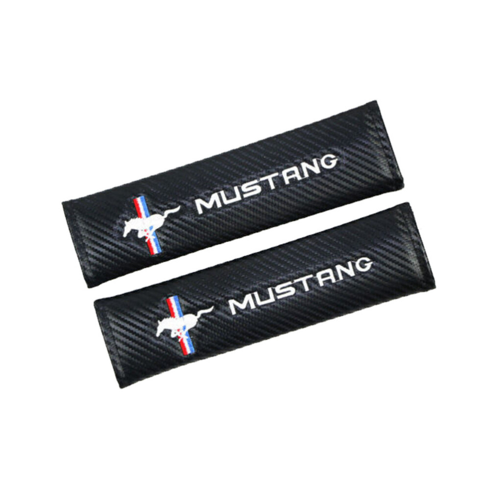 Newjass Ford Mustang Shoulder Strap Safety Carbon Car Seat Belt Shoulder Pads