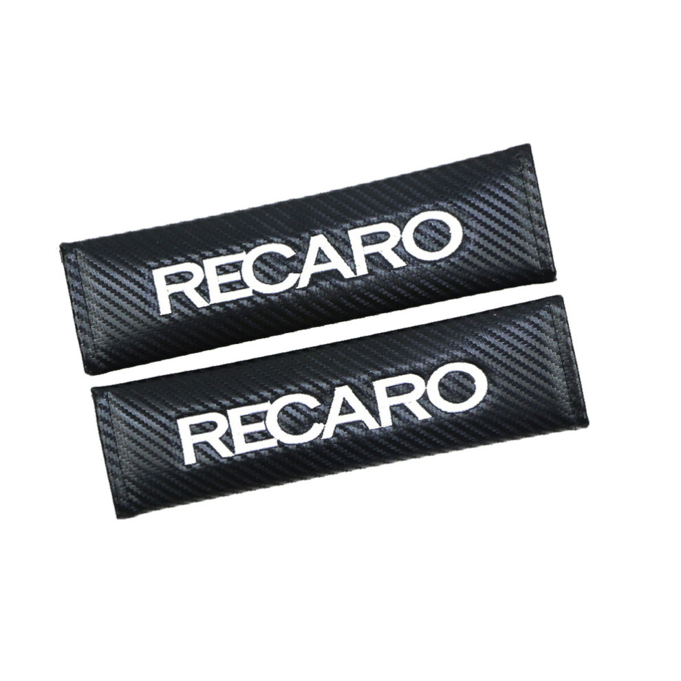 Newjass Recaro Car Seat Belt Cover 2X Safety Shoulder Cushion Pad Carbon Fiber