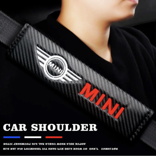 PAIR OF COMFORTABLE RED EMBROIDERED MINI SEAT BELT COVERS
