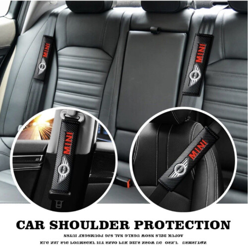 PAIR OF COMFORTABLE RED EMBROIDERED MINI SEAT BELT COVERS 2