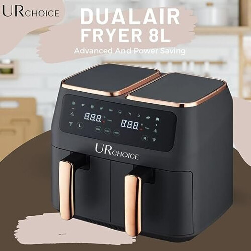 UR CHOICE Air Fryer 8L Dual Zone Digital 6in1 Cooking Air Fry, Max