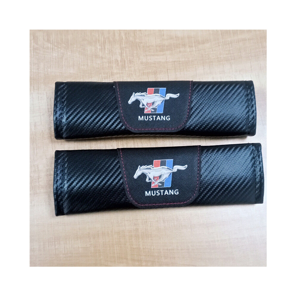 2Pcs Car Seat Belt Shoulder Cushion Cover Pad Fit For Ford Mustang 5601103444668