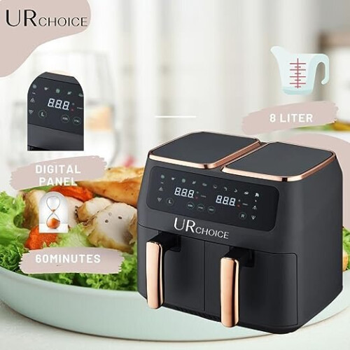 UR CHOICE Air Fryer 8L Dual Zone Digital 6in1 Cooking Air Fry, Max