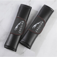 2Pc Black Color Jaguar Car Seat Belt Safety Shoulder Pad Cushion Cover