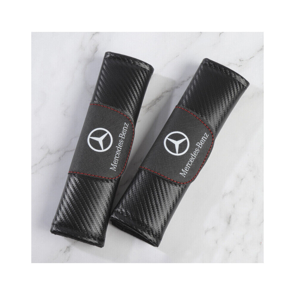Newjass 2Pcs Mercedes Benz Car Seat Belt Safety Shoulder Pad Cushion Cover