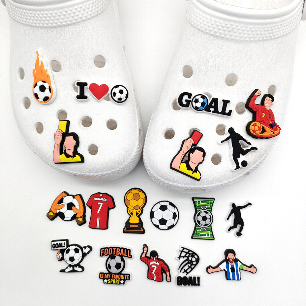 10PCS Football Croc Charms / Jibbitz / PVC Shoe Decoration Accessories