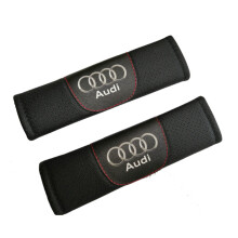 Audi Car Seat Belt Cover 2-Pcs PU Shoulder Pad Cushion - Easy-Install, Anti-Rub Comfort, Embroidered Style