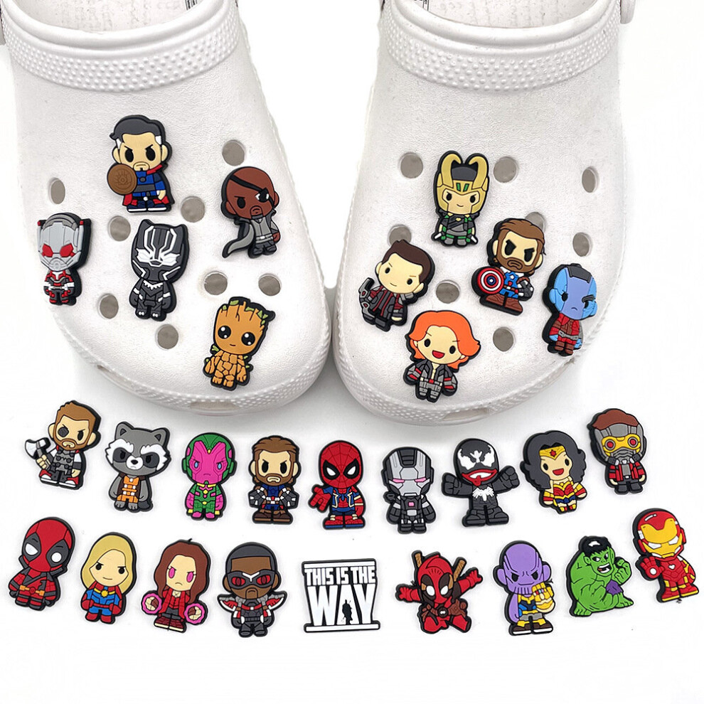 15Pcs Marvel Superhero Shoe Charms PVC Cute Croc Shoes Decoration