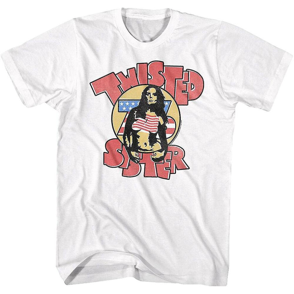 Sibeinuo (L) Stars And Stripes Twisted Sister T-Shirt White