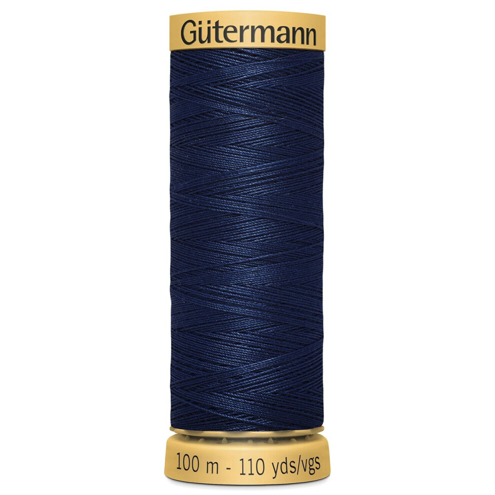 Gutermann Natural Cotton Thread 110yd-Midnight Blue -103C-6290