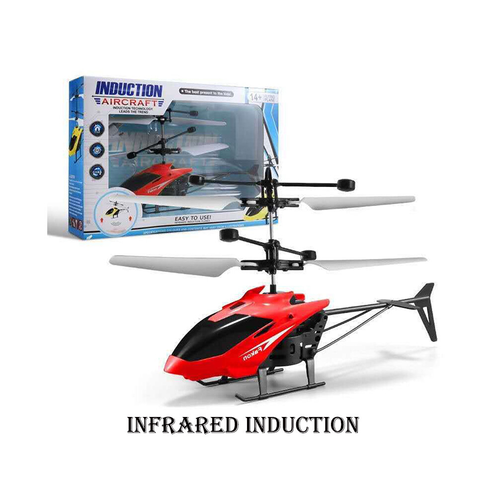 (Red (Induction)) Induction Remote Control Helicopter Aircraft Hovering Usb Charging Kid Xmas Gift 
