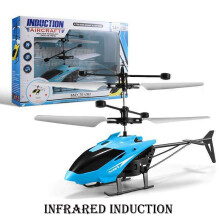 (Blue (Induction)) Induction Remote Control Helicopter Aircraft Hovering Usb Charging Kid Xmas Gift