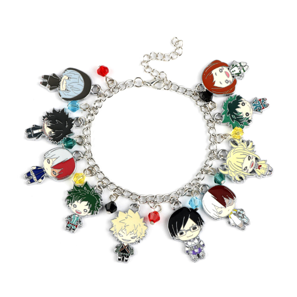 (As shown) Anime My Hero Academia Multi Character Pendant Charm Bracelets & Bangles for Fans Souvenir Gifts Jewelry Gifts