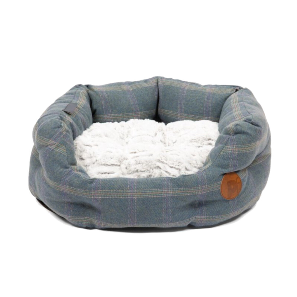 (Small) Petface Heather Tweed Check Oval Puppy Dog Bed