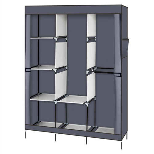 71" Portable Closet Wardrobe Clothes Rack Storage with Shelves 1