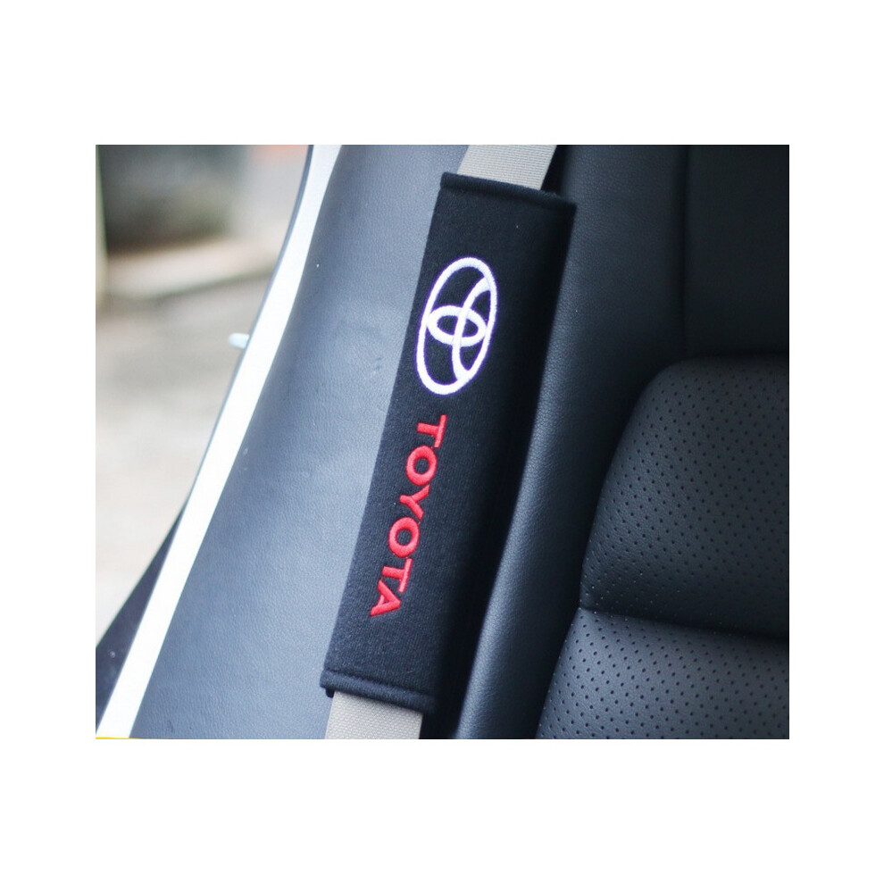 TOYOTA Embroidered Seat Belt Pads, High Quality Brand logo 2 pcs