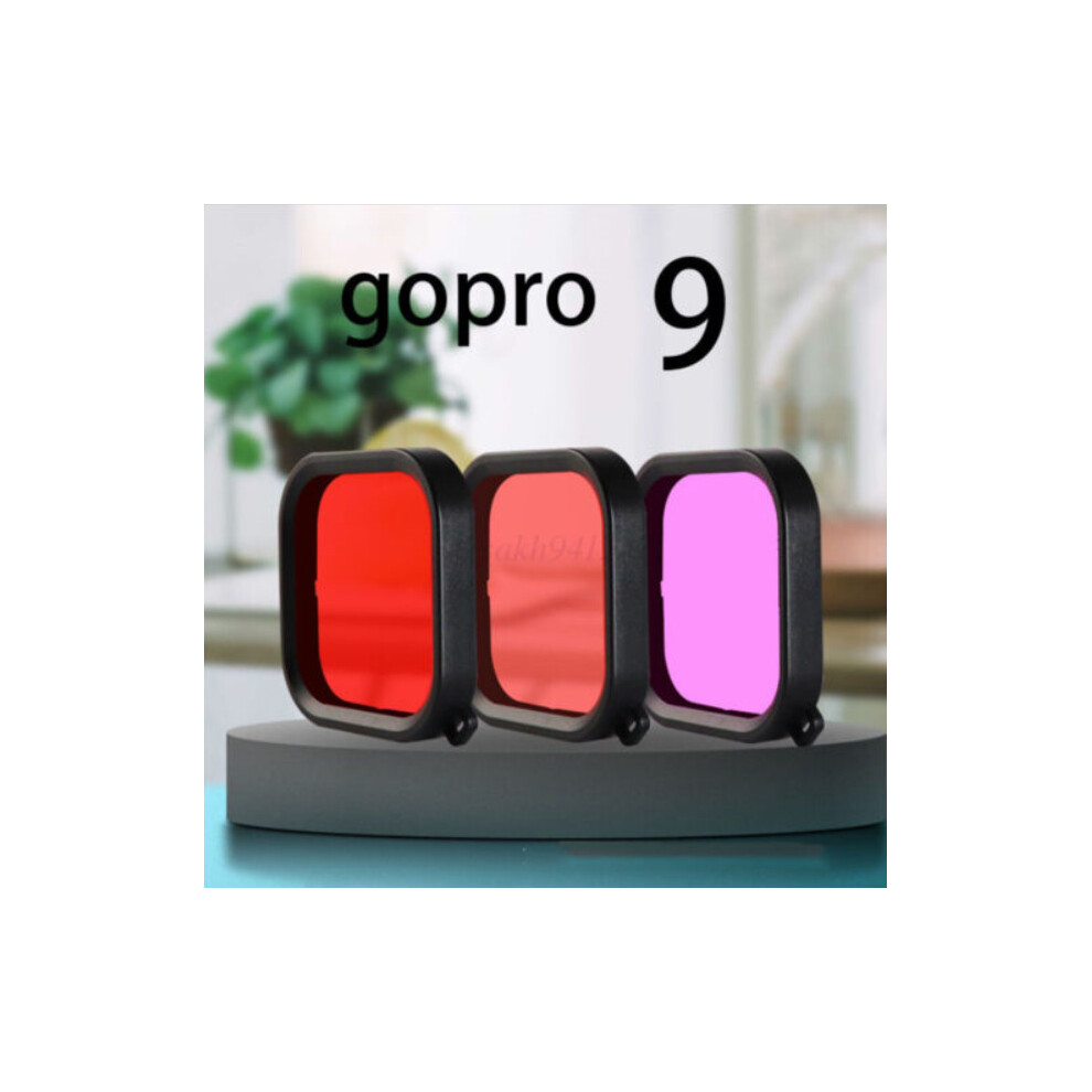3Pcs Protective Frame Case Lens Filters For Gopro Hero 9 10 Underwater Light 5601103444842