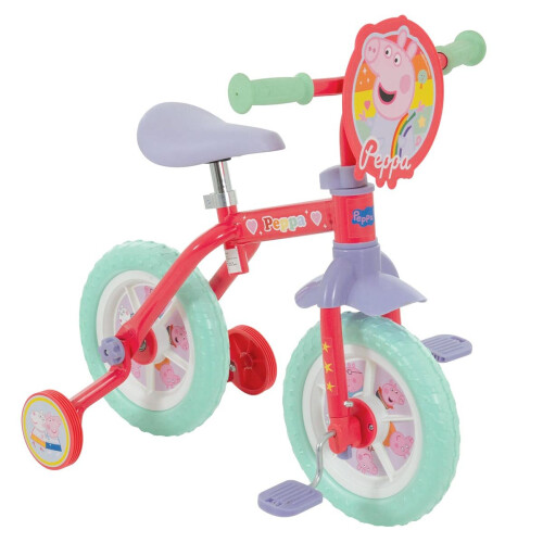 Peppa Pig 2-in-1 10-Inch Training to Balance Bike - Pink, Adjustable Seat & Handlebars, Code 5.01792E+12
