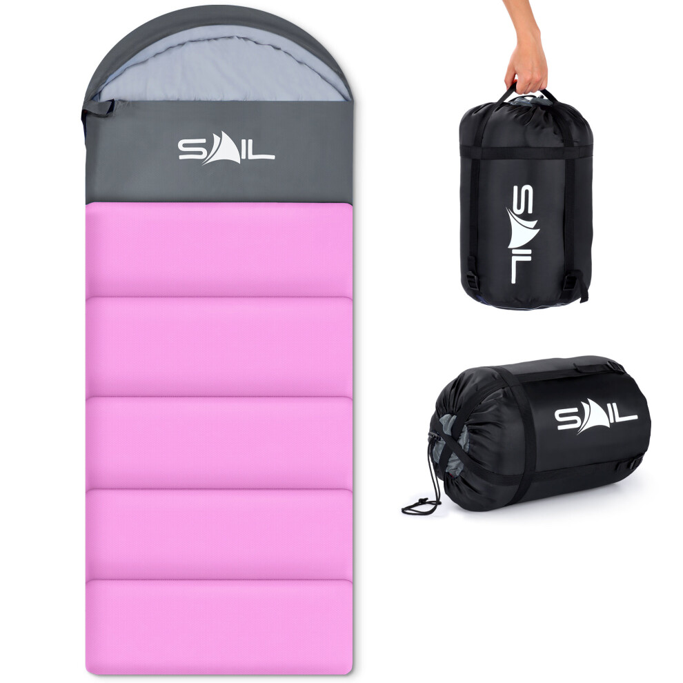 (250GSM, Pink) SAIL 'One' Sleeping Bag 3-4 Season