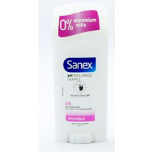 Sanex Invisible Deodorant Stick 65ml Pack of 12 0% Aluminium Salts