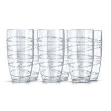(Clear) LIVIVO Set of 6 Plastic Drinking Tumblers
