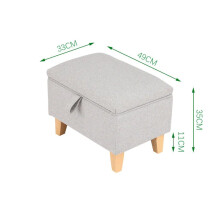Storage Ottoman Linen Footrest Stool Bench Footstool Chair Pouffe Seat