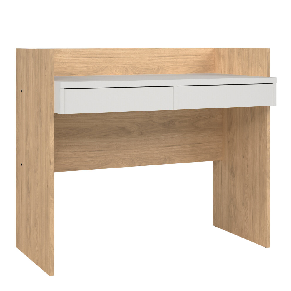 Function Plus Desk 2 Drawers In Jackson Hickory and White-image-OPC-PBZYCZ2-NEW