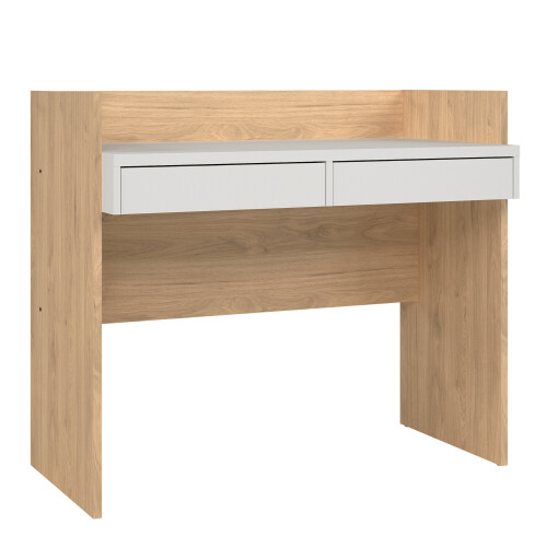 Function Plus Desk 2 Drawers In Jackson Hickory and White 1