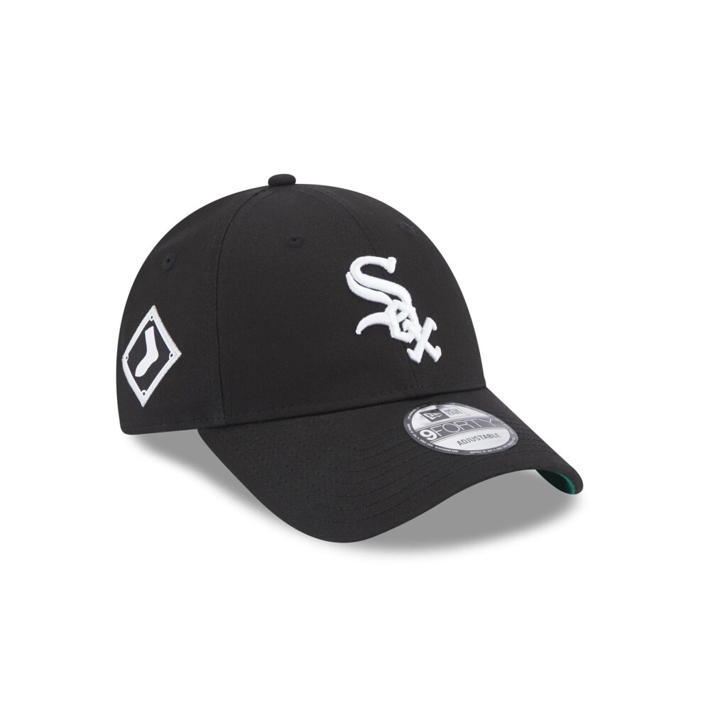 New Era Mens Team Side Patch 940 Adjustable Cap ~ Chicago White Sox black