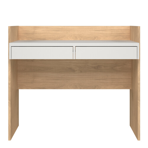 Function Plus Desk 2 Drawers In Jackson Hickory and White 2