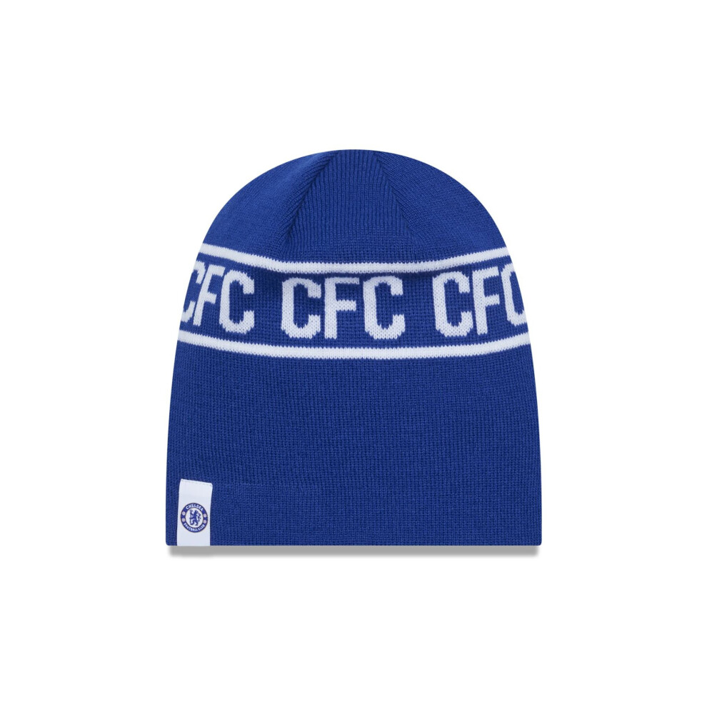 New Era Mens Wordmark Skull Beanie ~ Chelsea FC blue