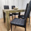 Rustic Effect Dining Table with 4 Black Faux Leather Chairs Dining Set 4