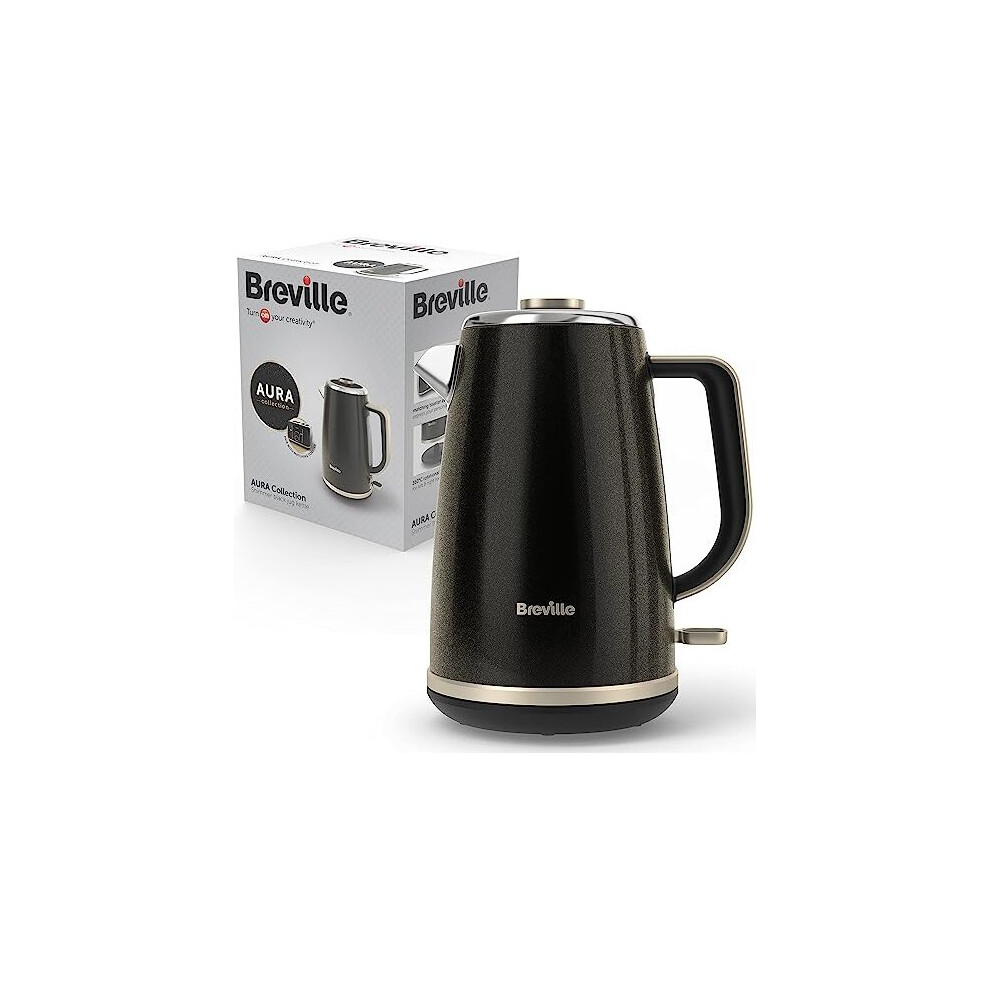 Breville Aura Electric Kettle | 1.7L | 3kW Fast Boil | Shimmer Black [VKT234]