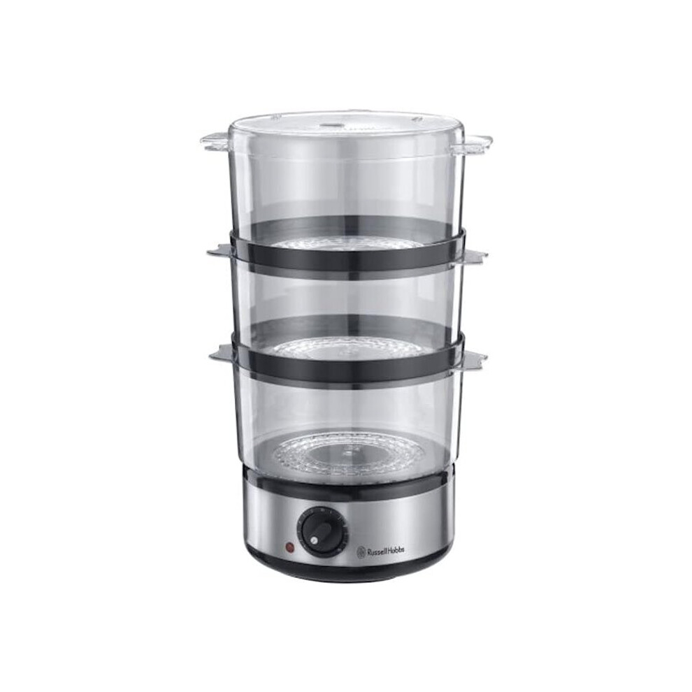 Russell Hobbs Food Collection Compact Food Steamer 14453, 7 L - Brushed Stainless Steel [Energy Class A]