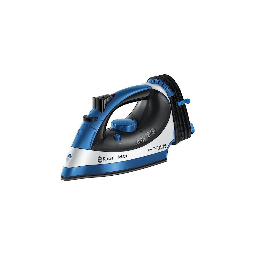 Russell Hobbs 23770 Easy Store Wrap and Clip Handheld Steam Iron with Vertical Garment Steamer Function, Blue and Black