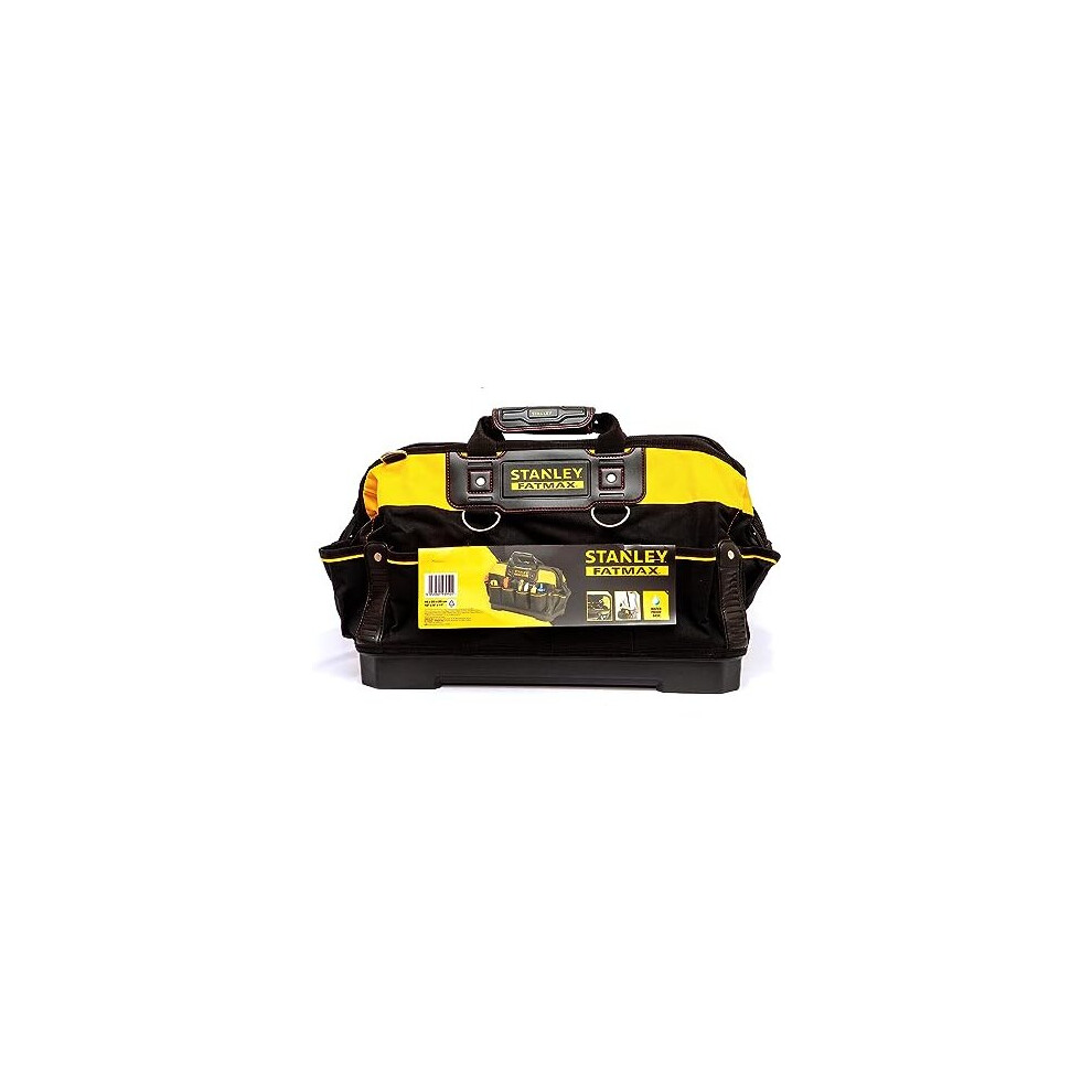 STANLEY FATMAX Technician Tool Bag, Heavy Duty 600 Denier and Leather, Multifunctional Tool Storage Organiser, 18 Inch, 1-93-950