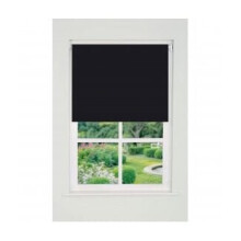 Plain Daylight Roller Blind 165cm Drop x 50cm Black - Light-Filtering, 100% Polyester, Easy-Cut, Fittings Included