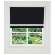 Straight Diamante Edge Border Blackout Roller Blind 165cm Drop x 70cm - Black, Easy Install, Glamorous