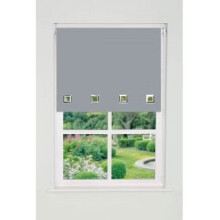 Square Eyelet Edge Roller Blind 165cm Drop x 130cm Light Grey