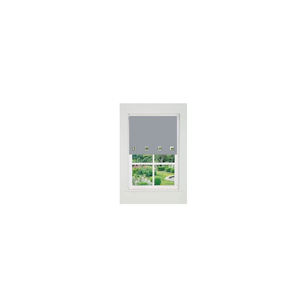 Square Eyelet Edge Roller Blind 165cm Drop x 100cm Light Grey