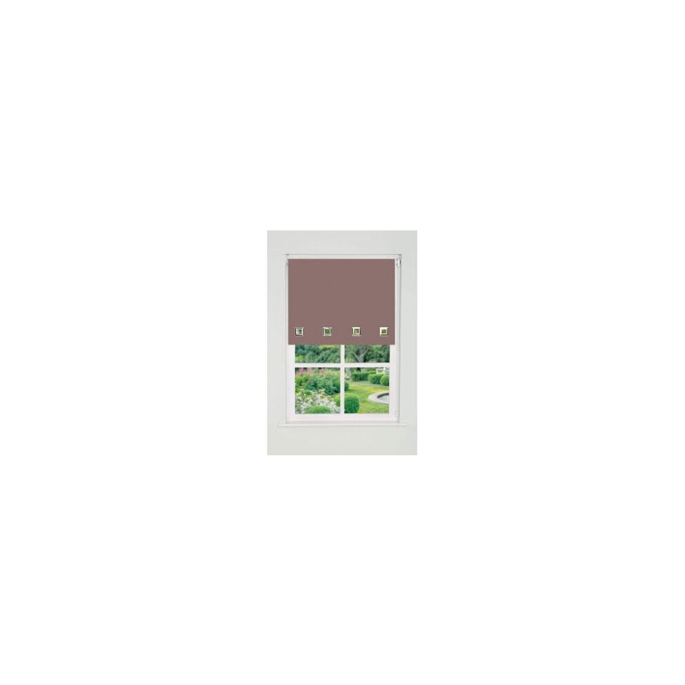 Newedgeblinds Brown Square Eyelet Edge Roller Blind Drop X 105Cm 165Cm