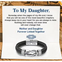 Fashionable stainless steel leather bracelet with magnetic twist stainless steel men's bracelet