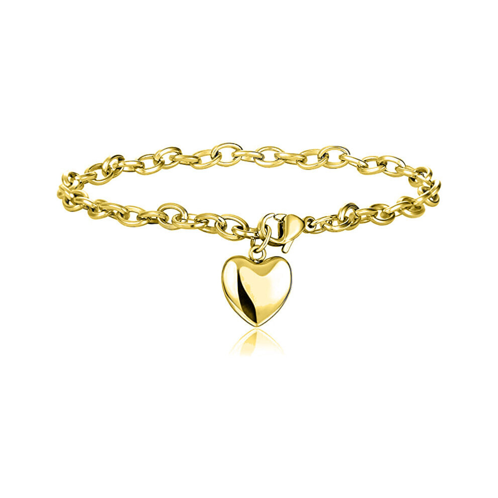 Photos - Bracelet TIANFU Women's Heart Charm  Stainless Steel Chain  Women's Jewelry Birthday Gift 