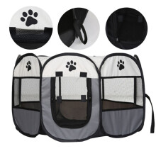 (Grey) Portable Pet Playpen Pop Up Dog Tent Cat Fence,91*91*58cm