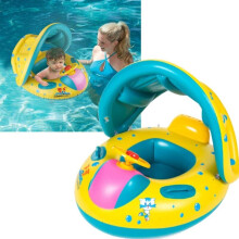 Baby Swimming Pool Ring Inflatable Pool Canopy for 6-36 Months Babies